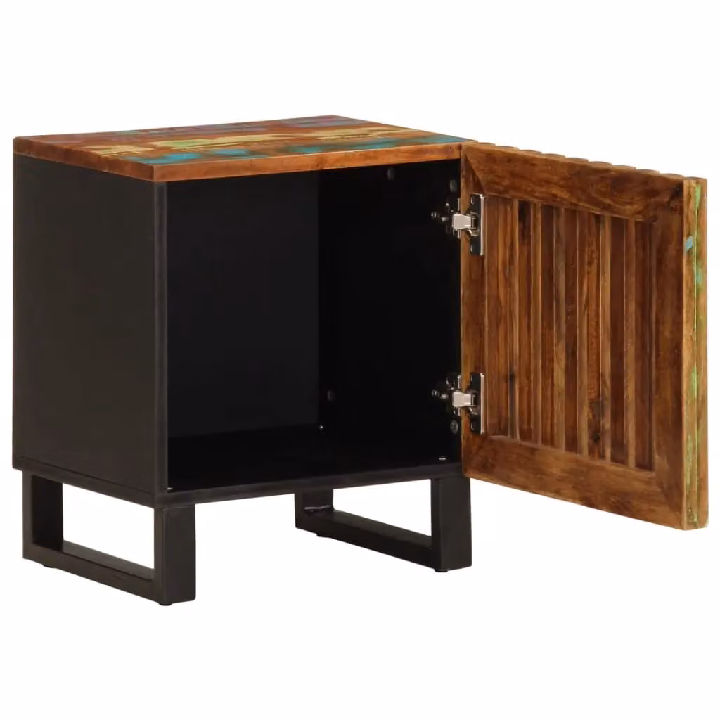 Berkfield Home Set of 2 Reclaimed Solid Wood Bedside Cabinets in Brown, W/D/H: 40 x 34 x 46 cm – 3