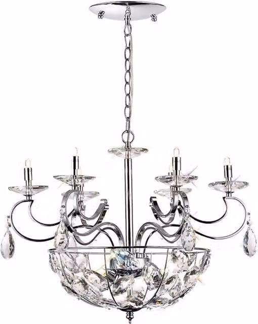 Netlighting Galilea Ceiling Pendant with Grey Crystal and Polished Chrome Finish