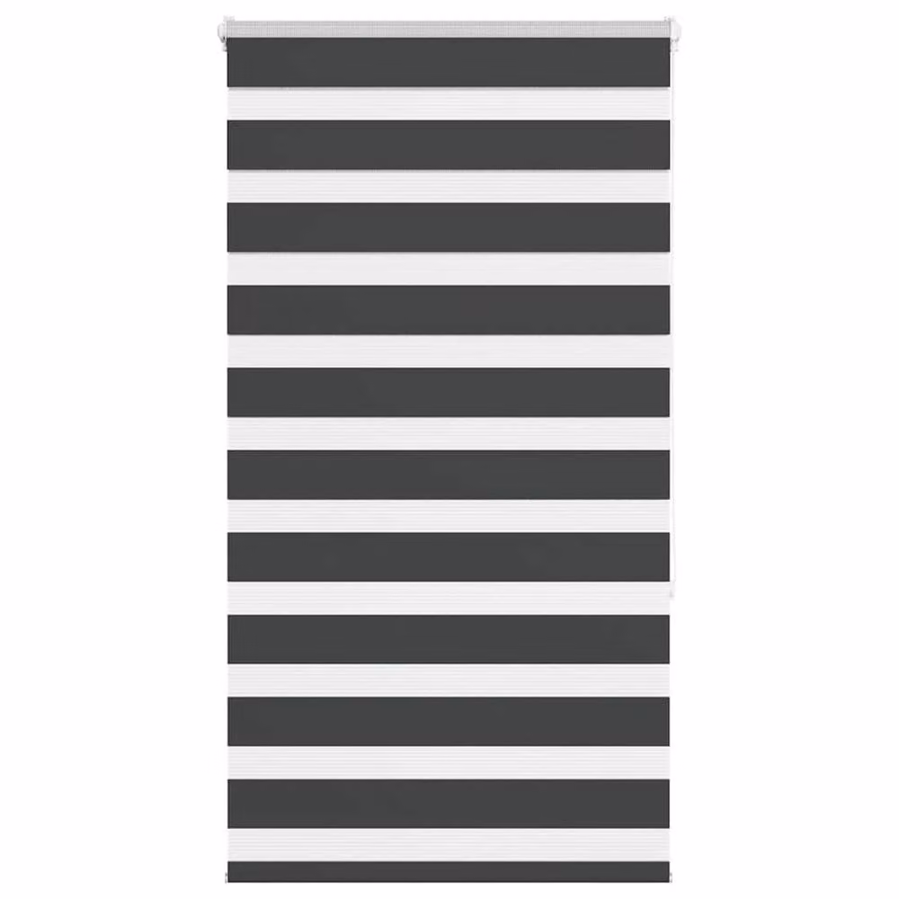 Berkfield Home Elegant Zebra Blind in Black Polyester, W: 85 cm, H: 150 cm – 2