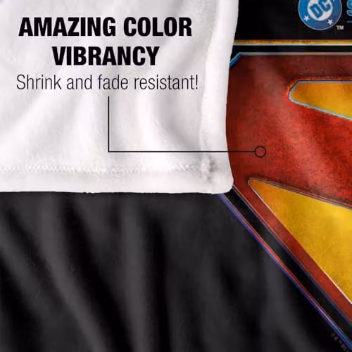 LOGOVISION Supergirl 2026 Full Colour Shield Name Soft Fleece Throw Blanket, Multicolour, W/D/H: 91 x 147 cm – 3