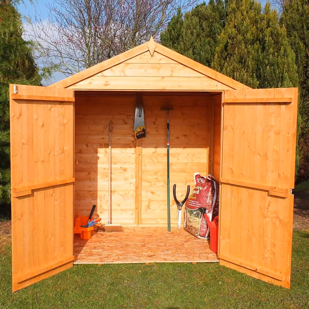 Shires Bute Shiplap Apex Garden Shed with Double Doors and Window, Brown – 2