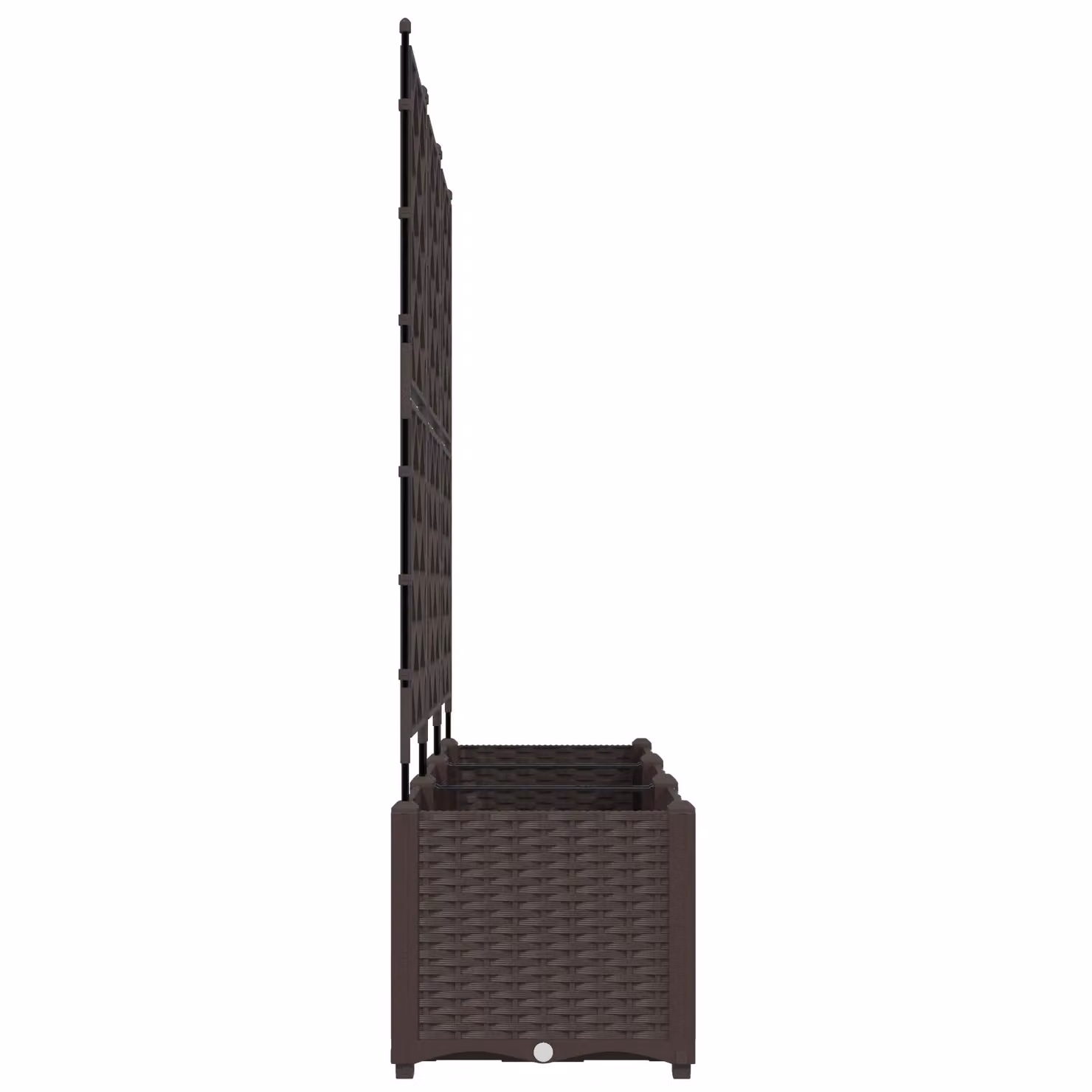 Berkfield Home Garden Planter with Trellis, 3 Piece Set, Brown, W/D/H: 120 x 40 x 143 cm – 3