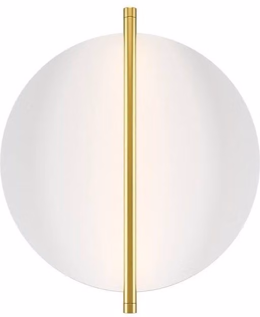 Netlighting Mira Modern Integrated LED Wall Lamp in Gold/Brass with White Shade, 3000K Warm White, 300lm