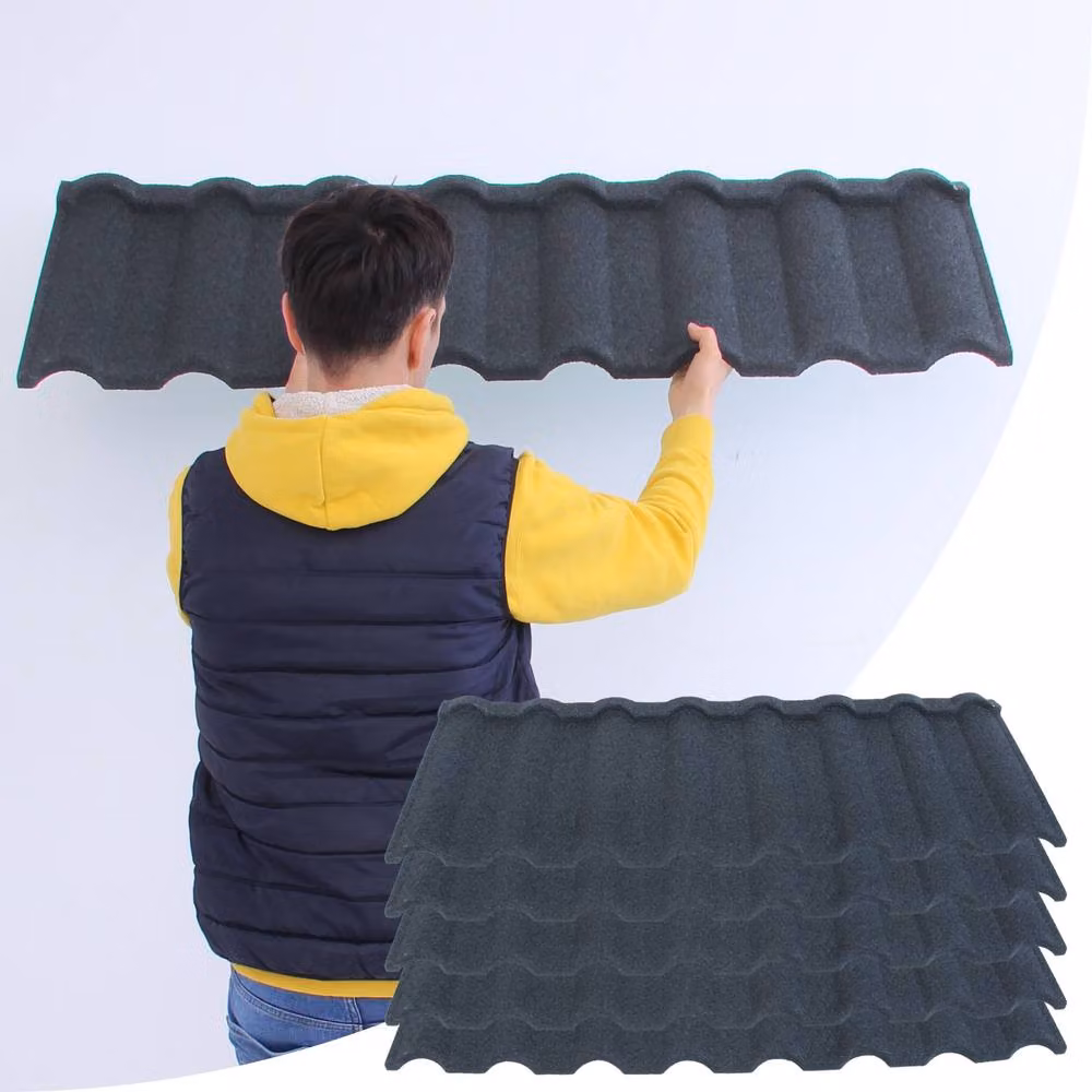 Novecrafto Stone Coated Galvanised Metal Roof Shingles, 5 Pack, Dark Green, Covers 2.37m² – 10
