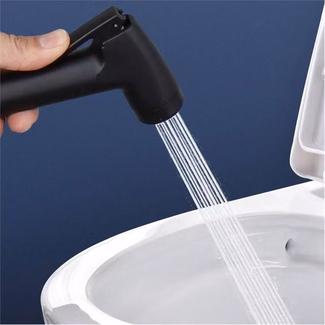 SPETLEK Handheld Bidet Sprayer Toilet Shower Hose Kit in Black Stainless Steel – 1