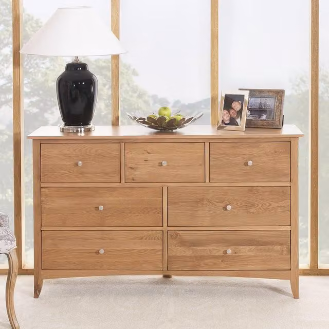 Edward Hopper 7 Drawer Chest in Golden Oak