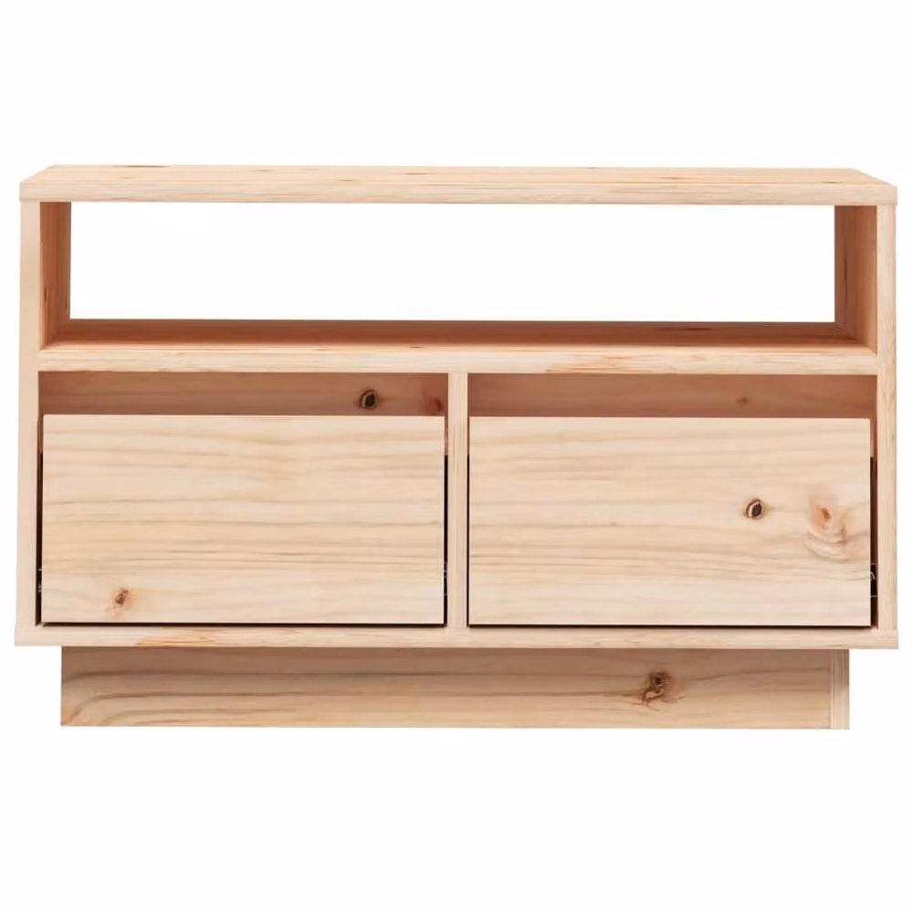 Berkfield Home TV Cabinet in Natural Solid Pine, W/D/H: 60 x 35 x 37 cm – 3