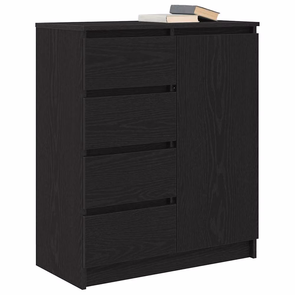 Berkfield Home Modern Sideboard with Drawers in Black Oak, W/D/H: 71 x 35 x 84 cm – 3
