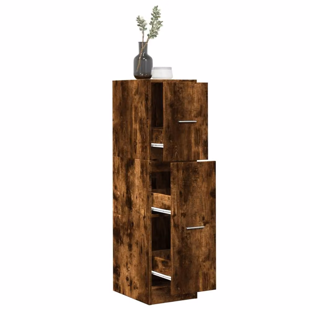 Berkfield Home Apothecary Cabinet in Smoked Oak Brown, W/D/H: 30 x 30 x 118 cm – 2