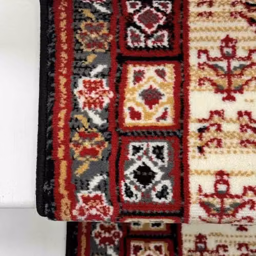 runrug Mayan Machine Woven Stair Runner in Black and Multicolour, W: 70 cm, L: 690 cm – 2