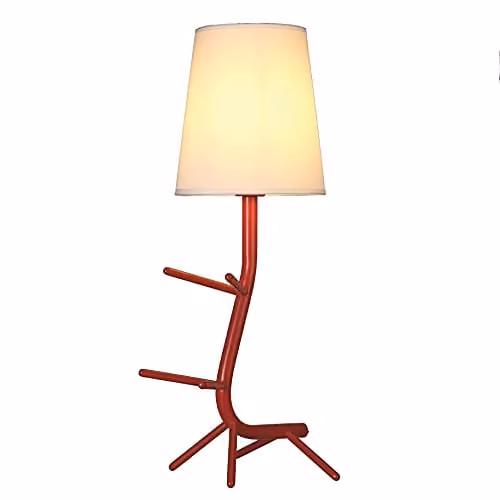 Netlighting Mantra Iluminación Centipede Table Lamp with Fabric Shade, Red and White
