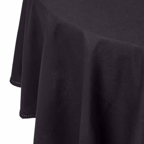 Homescapes Plain Black Round Cotton Tablecloth, Diameter: 178 cm – 1