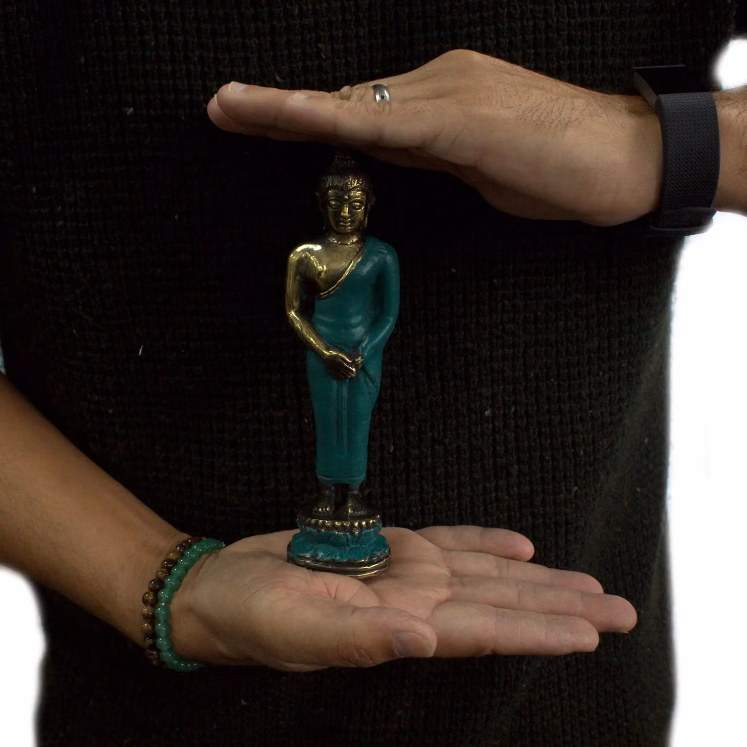 KDMD Gold Med Standing Oriental Buddha Metal Figurine – 2