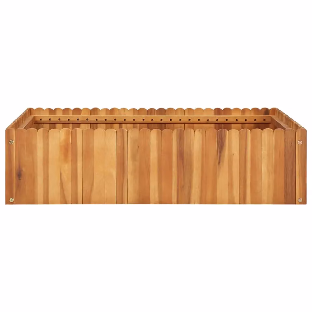Berkfield Home Garden Raised Bed in Brown Solid Acacia Wood, W/D/H: 100 x 100 x 25 cm – 2