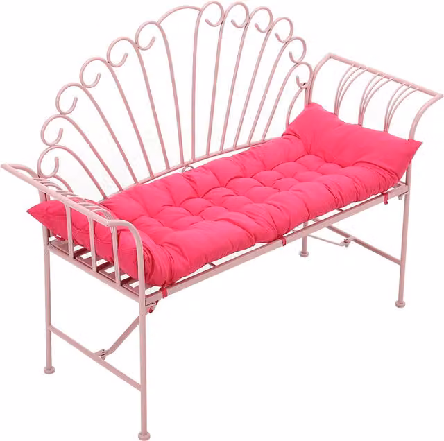 Livingandhome Pink Rectangular Bench Recliner Lounge Seat Cushion, Width: 125 cm