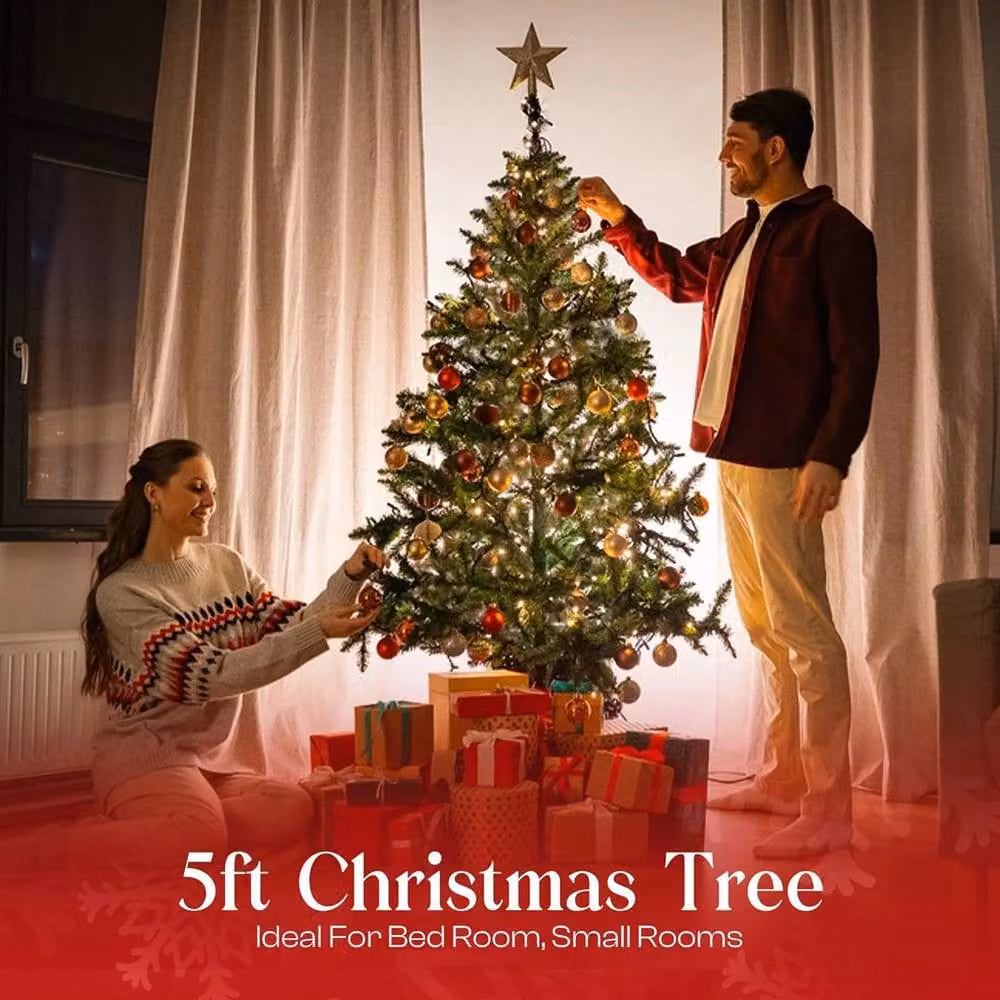 NESTLUNE Premium Realistic Artificial Christmas Tree in Green, H 100 cm x W 60 cm – 2