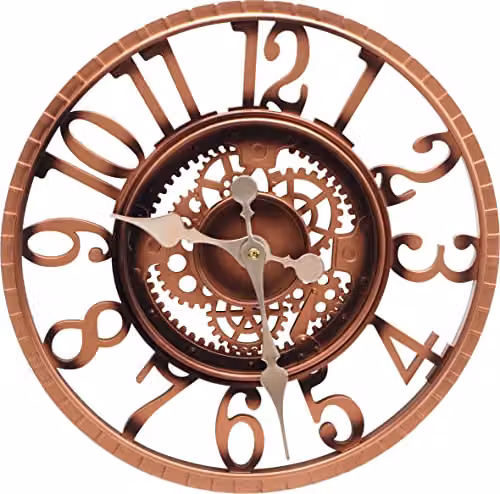 St Helens Home & Garden Vintage Open Face Analog Outdoor Wall Clock in Bronze Colour, Diameter: 30 cm – 1