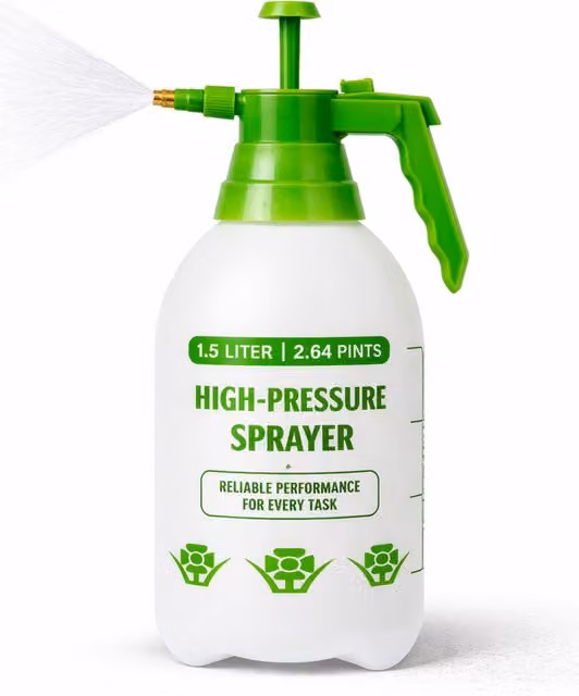 MantraRaj 1.5L Manual Pressurised Hand Sprayer Bottle, White Plastic, for Indoor Plants