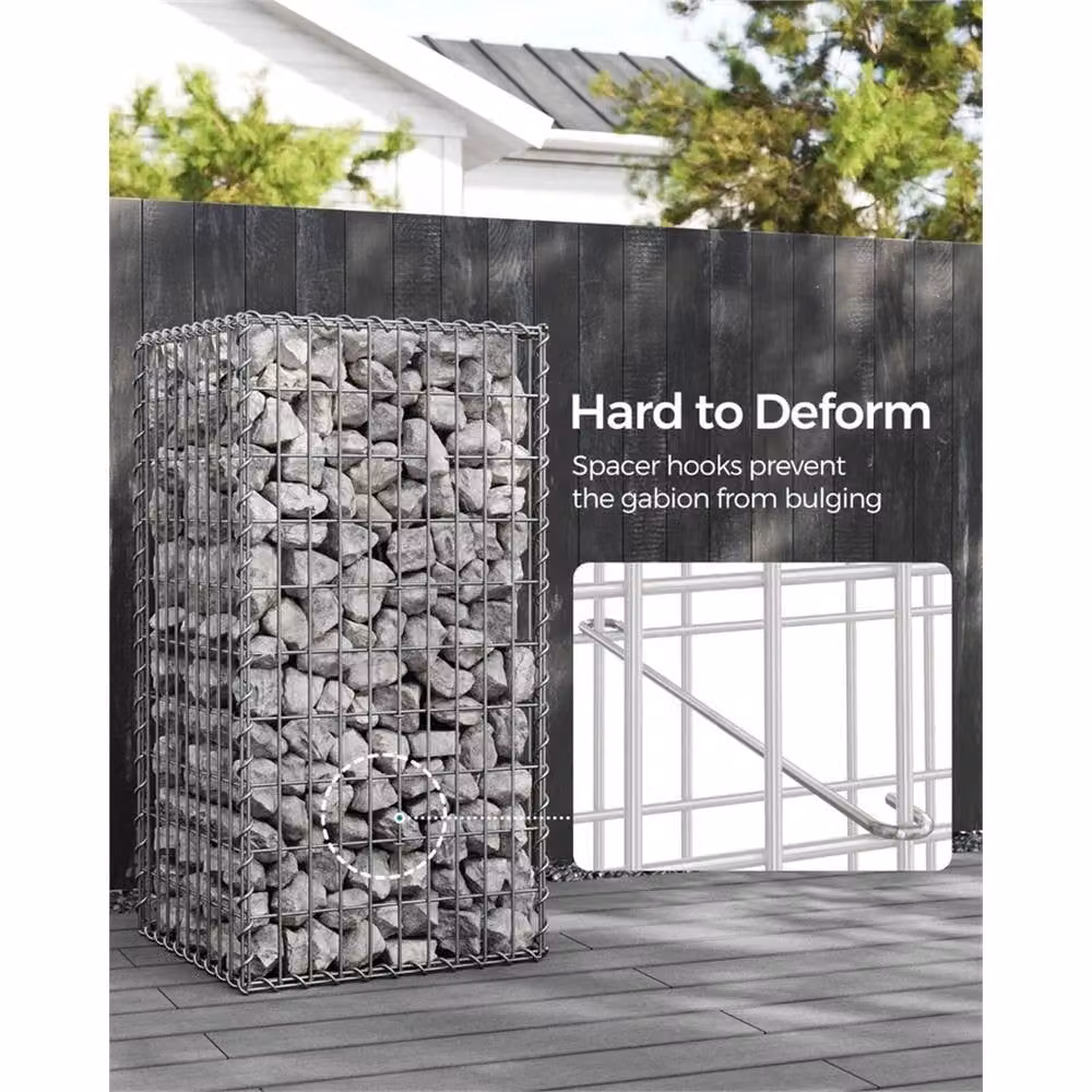 Nordara Gabion Stone Basket in Silver Galvanised Steel, W/D/H: 100 x 50 x 50 cm – 2