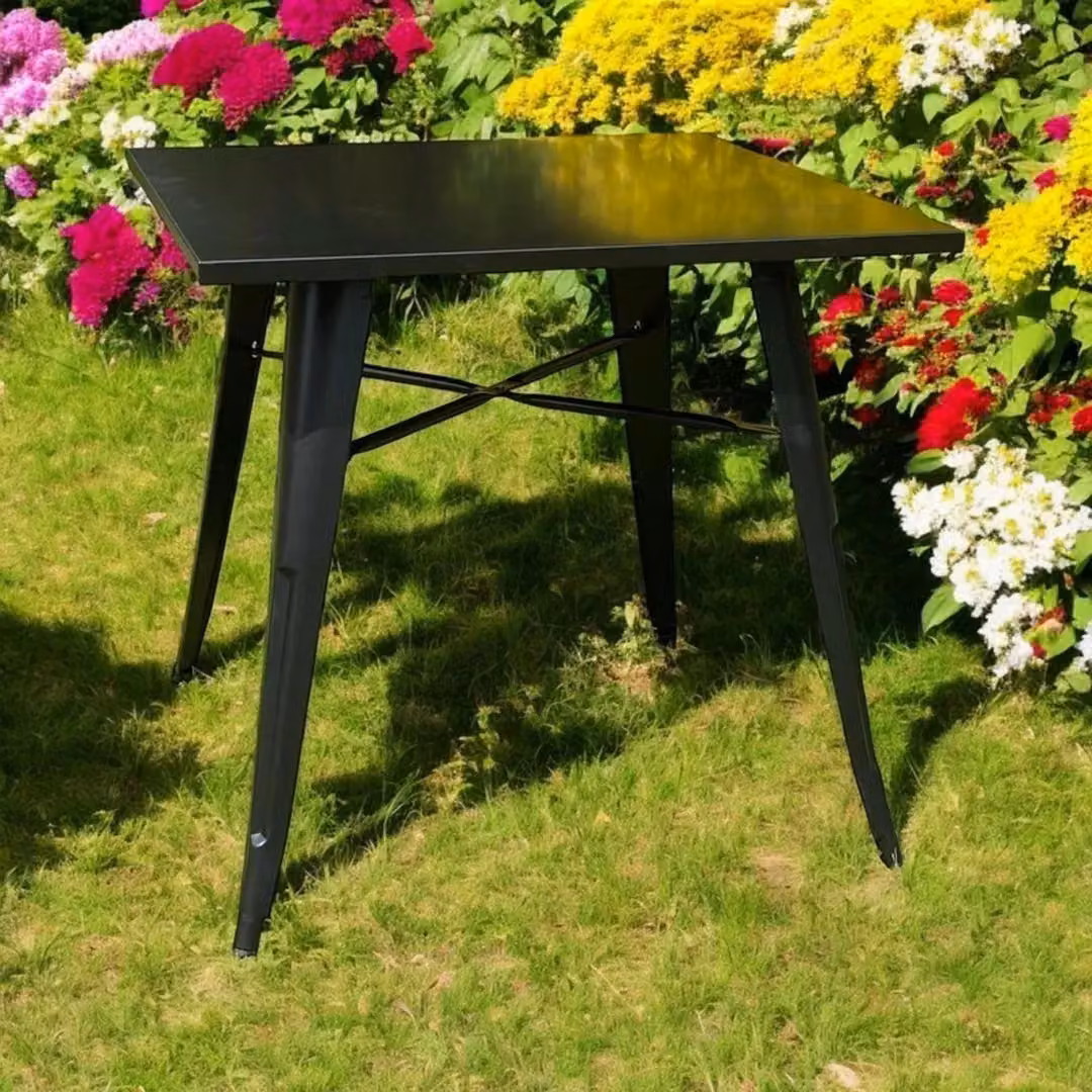Minster Metal Garden Bar Table in Black, W: 50 cm, D: 50 cm, H: 76 cm – 2