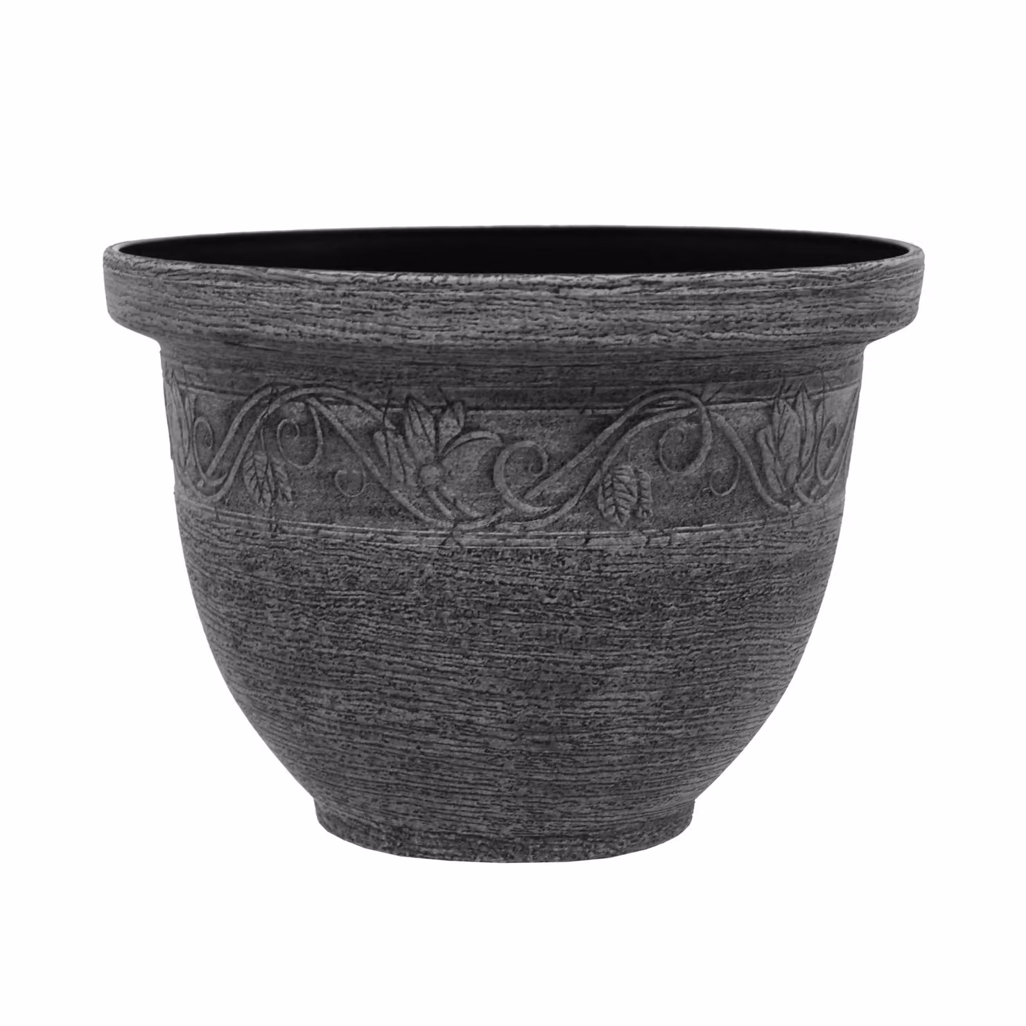 Simpa Kingscliffe Rustic Grey Plastic Planter Pots, Set of 2, H 26 cm x Diameter 36 cm – 2