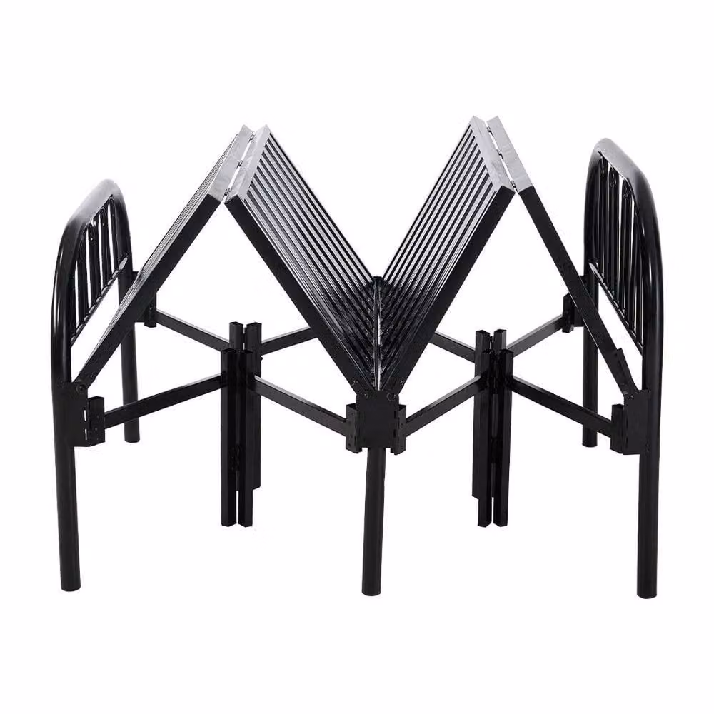 KORVIXA Folding Metal Single Bed Frame in Black, W/D/H: 90 x 190 cm – 5