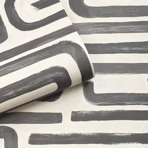 Holden Decor Brushed Geo Geometric Style Wallpaper in Anthracite, Beige and Grey – 2