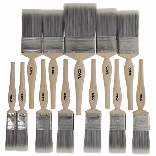 Coral 31409 Painter's Dozen Paint Brush Set, 12 Pack with Synthetic Bristles and FSC Wood Handles for Water and Solvent Based Paints – 2