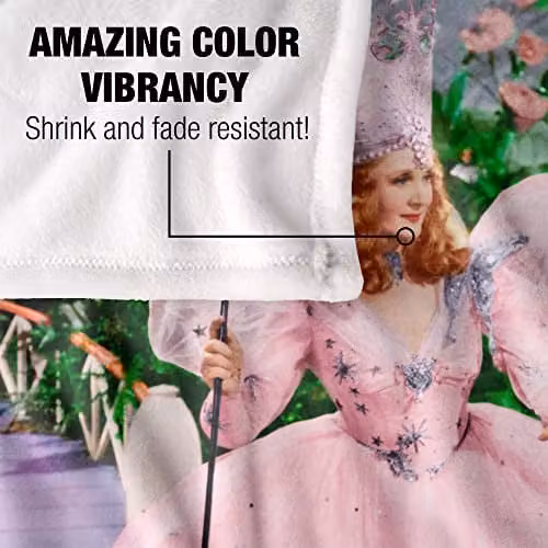 LOGOVISION The Wizard of Oz Vintage Dorothy and Glinda Silky Touch Super Soft Throw Blanket, Multicolour, W/D: 152 x 127 cm – 2