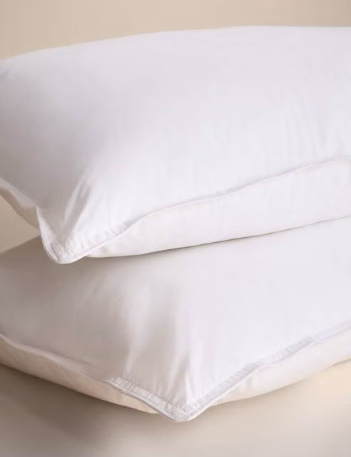 M&S Ultimate Comfort Pure Cotton Firm Pillows, 2 Pack, White