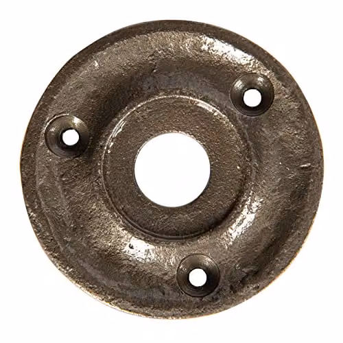 Hammer and Tongs Round Rim and Mortice Door Knob Set in Grey Cast Iron, Diameter: 60 mm – 3