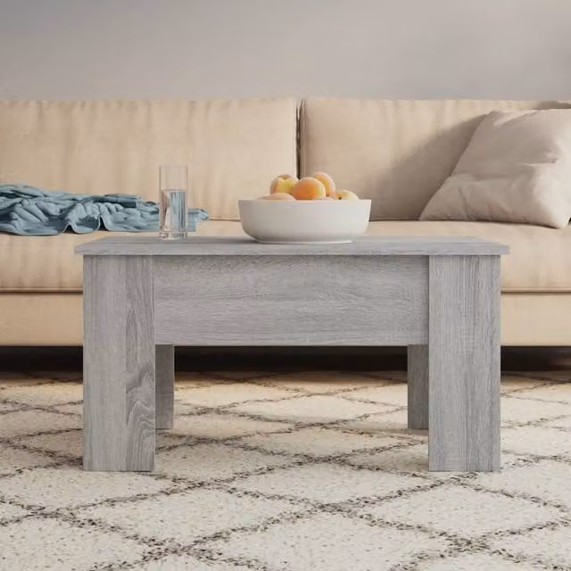 Berkfield Home Grey Sonoma Coffee Table with Lift Mechanism, W: 79 cm, D: 49 cm, H: 41 cm