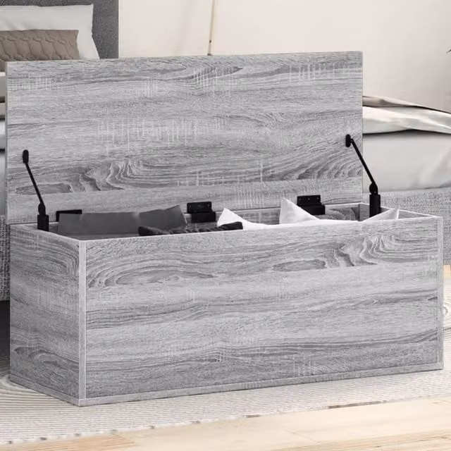 Berkfield Home Grey Sonoma Storage Box in Engineered Wood W/D/H: 90 x 35 x 35 cm – 1