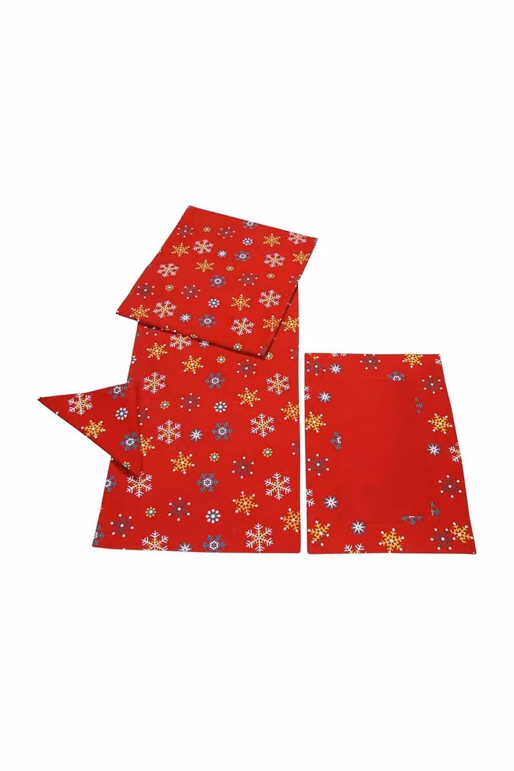 Homescapes Christmas Cotton Placemats, 2 Piece Set in Red, White and Green with Star Design – 3
