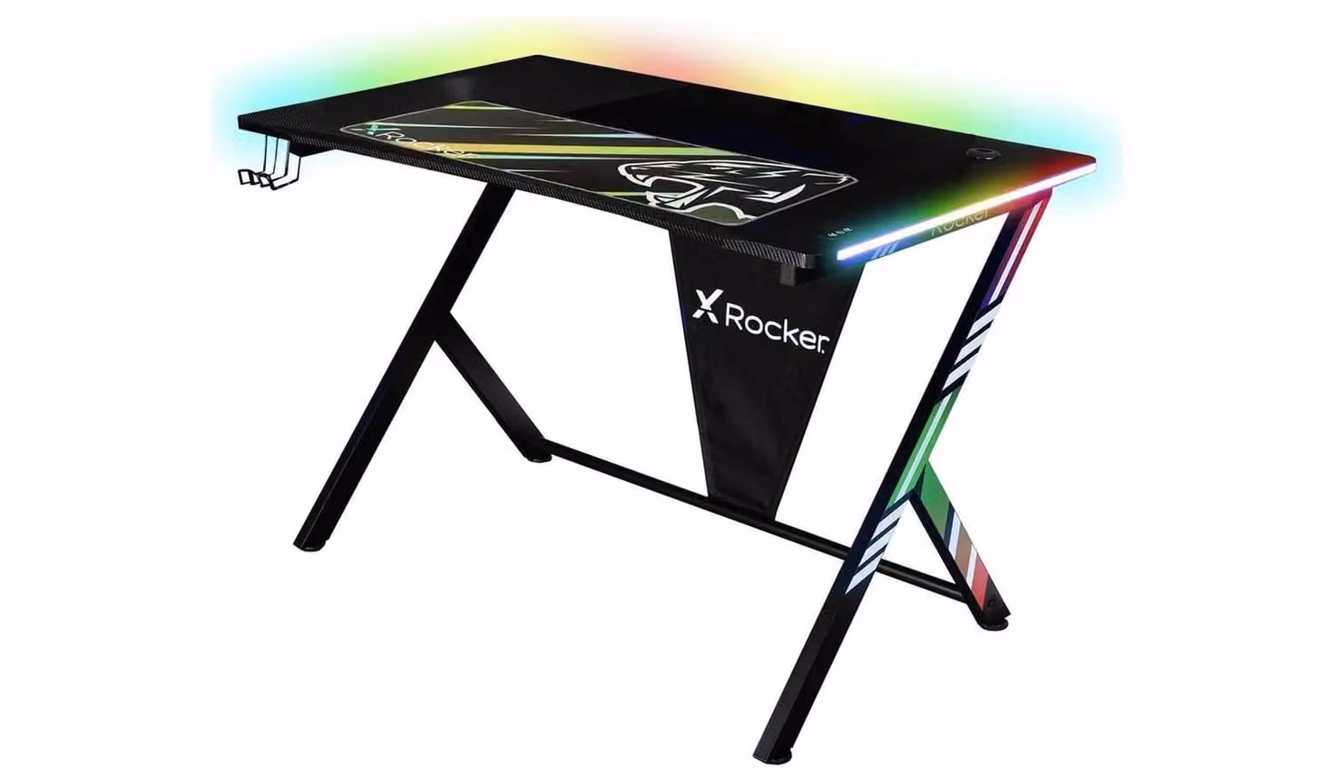 X Rocker Arteon RGB App Controlled LED Gaming Desk in Black