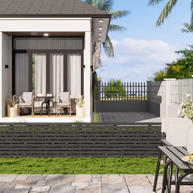 Breeins Glazed Grey Wooden Garden Fence Board, Height: 60 cm