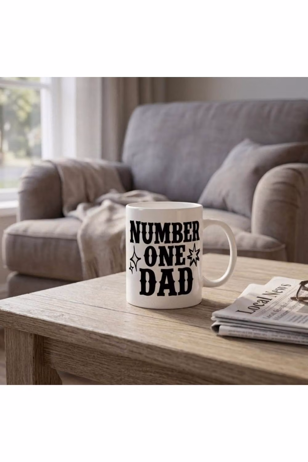 Dyzi Number One Dad Ceramic Coffee Mug in White – 3