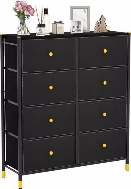 Costway 4 Tier Modern Black Bedroom Dresser Chest