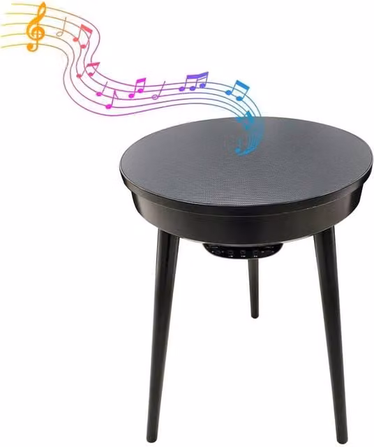 KORVIXA Black Carbon Fiber Portable Smart Side Table, W/D/H: 100 x 100 x 57 cm – 1