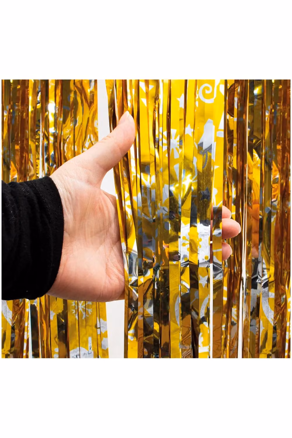 Netagon Shimmer Tinsel Curtain with Reindeer and Christmas Tree Design, Yellow, W: 200 cm, H: 100 cm – 7