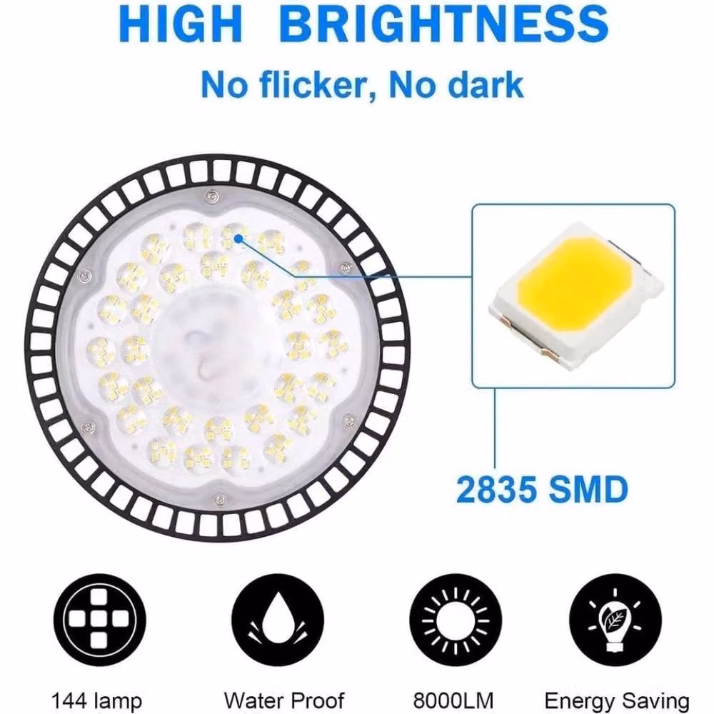 NESTLUNE 500W UFO LED Industrial High Bay Light in Black – 2