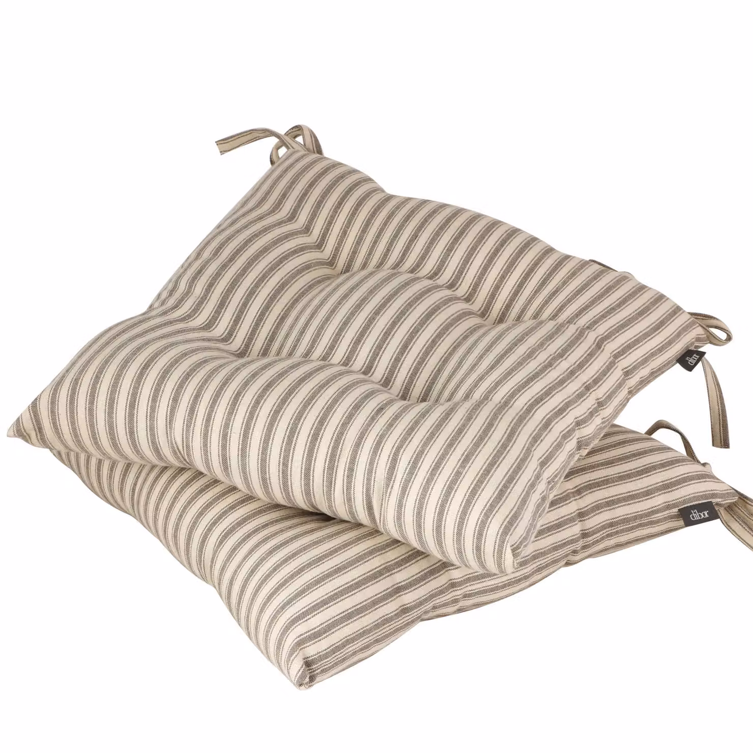 Dibor Set of 2 Grey Square Indoor Dining Chair Seat Pad Cushions, W/D/H: 40 x 40 x 40 cm – 2