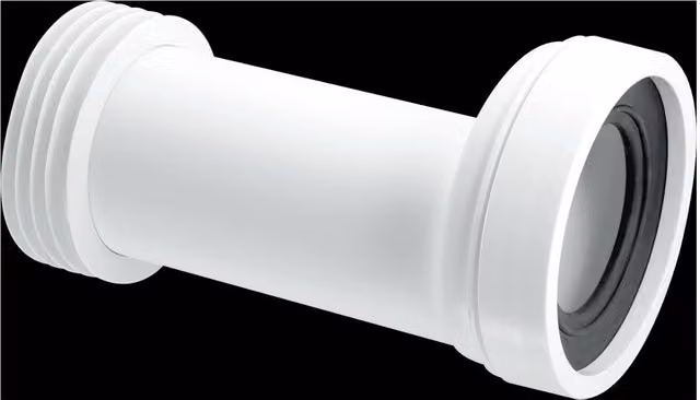 McAlpine White Plastic 20mm Offset Adjustable Length Rigid WC Connector
