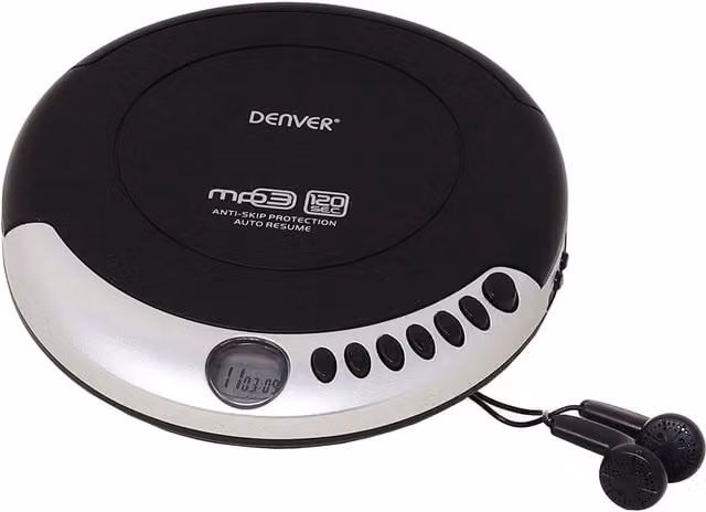 Denver Personal CD Player with MP3 Audio Book Support, Black