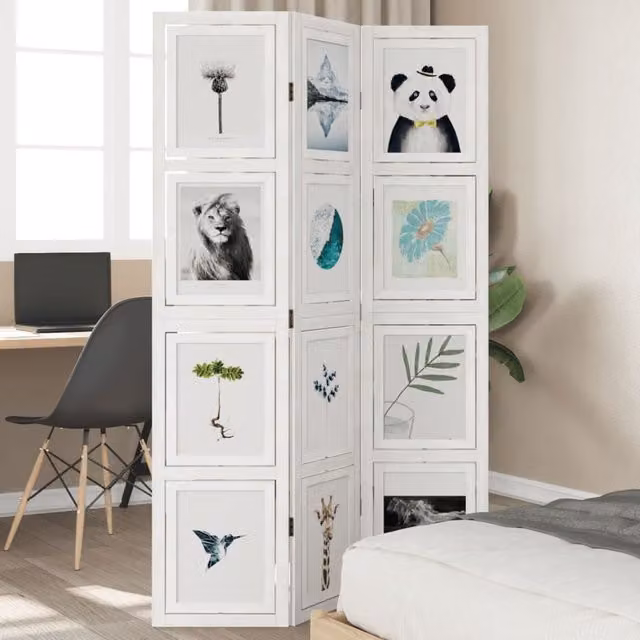 Berkfield Home 3-Panel White Solid Paulownia Wood Room Divider – 1