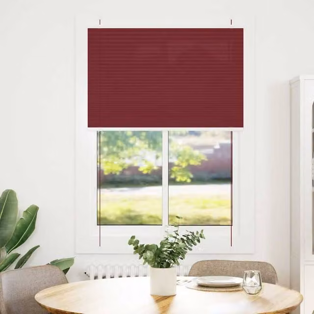 Berkfield Home Single Pleat Corded Blind in Bordeaux Red, W: 99.4 cm, H: 150 cm, Polyester