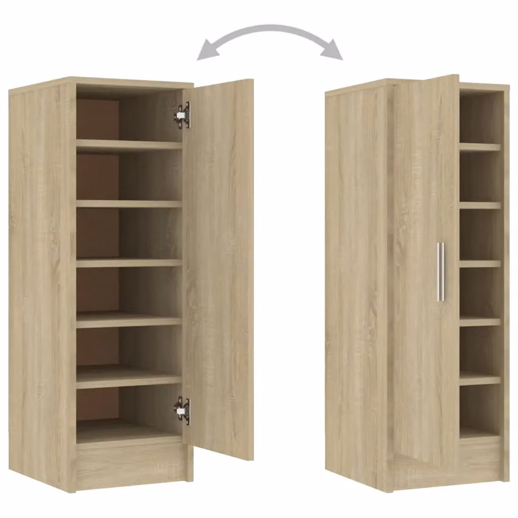 Berkfield Home Sonoma Oak Shoe Cabinet in Brown, W/D/H: 32 x 35 x 92 cm – 3