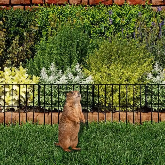 Levede 10 Pack Black Metal Decorative Animal Garden Fence Barrier, Height: 42 cm