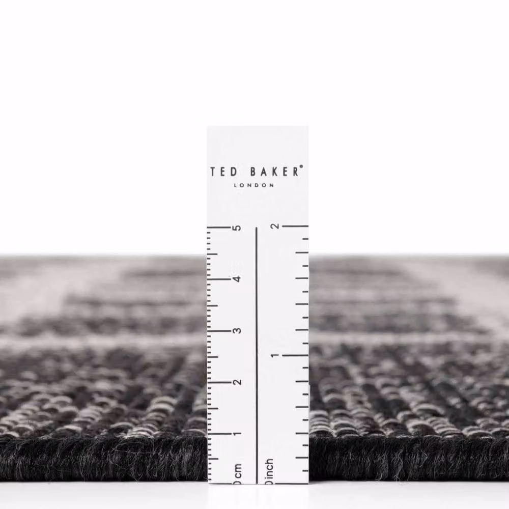 Ted Baker Ruskin Reversible Flatweave Indoor Outdoor Rug in Black, W: 120 cm, D: 170 cm – 7