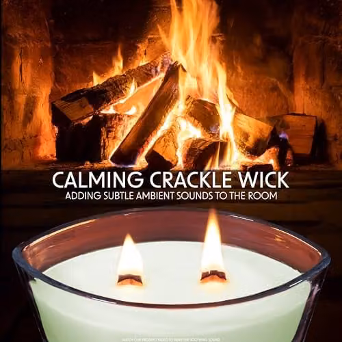 Deco Express Let It Snow WoodWick Scented Crackle Candle in Green – 2